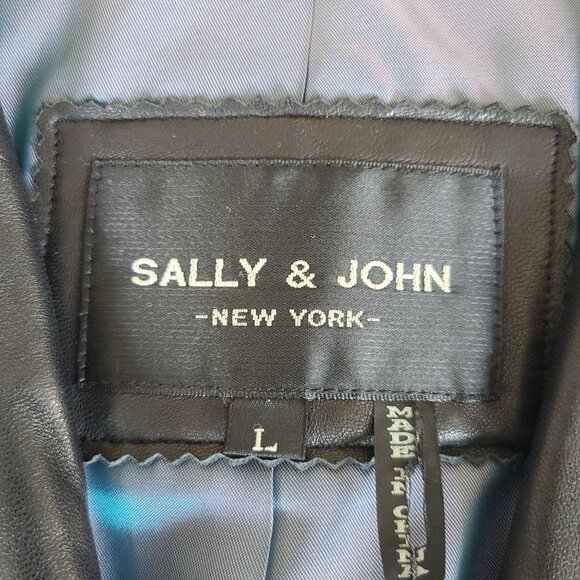 Sally & John New York Womens Leather Trench Coat Jacket Size L Super Soft - Picture 4 of 15